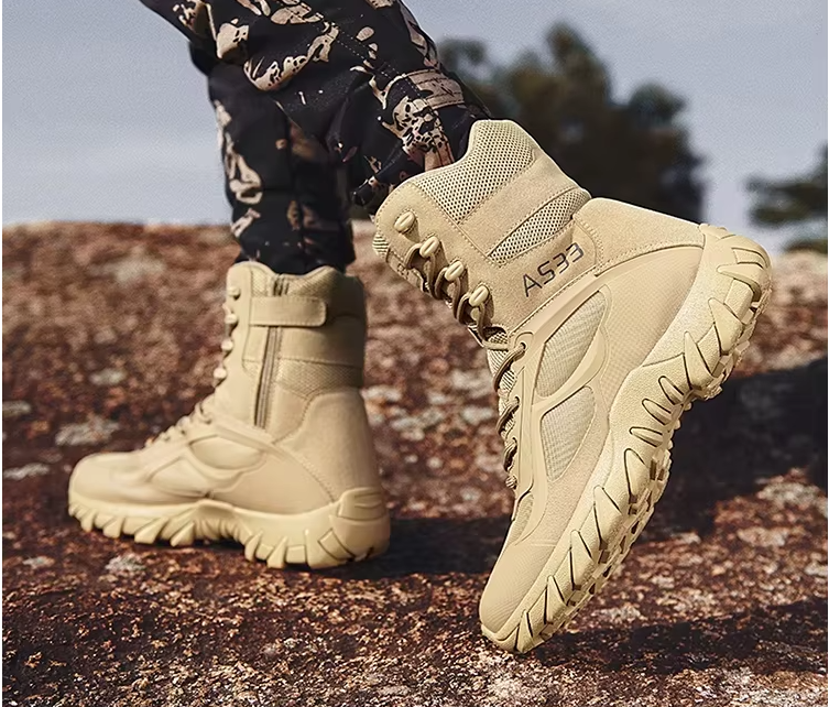 ShieldXM Men's Tactical Boots - Ultra Light, Breathable, Special Forces, Desert, Combat Boots, Advanced Military Outdoor, High Top Boots