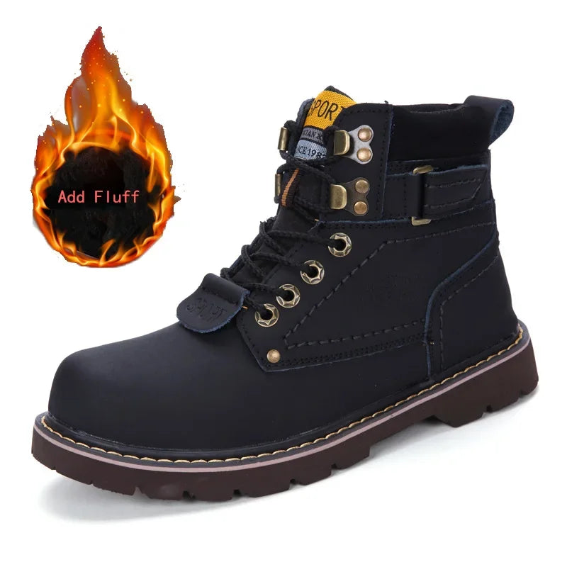 Genuine Leather Unisex Ankle Military Trekking Boots – Yellow Designer Tactical Outdoor Work Sneakers for Men.