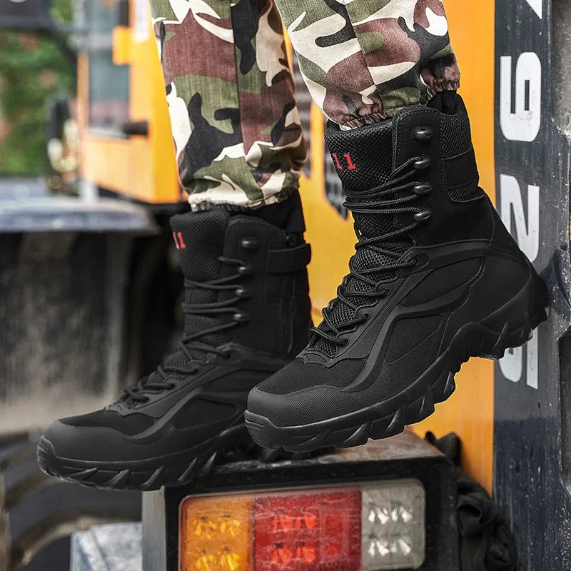 Men's Tactical Boots Ultra Light Breathable Special Forces Desert Combat Boots Advanced Military Outdoor High Top Boots