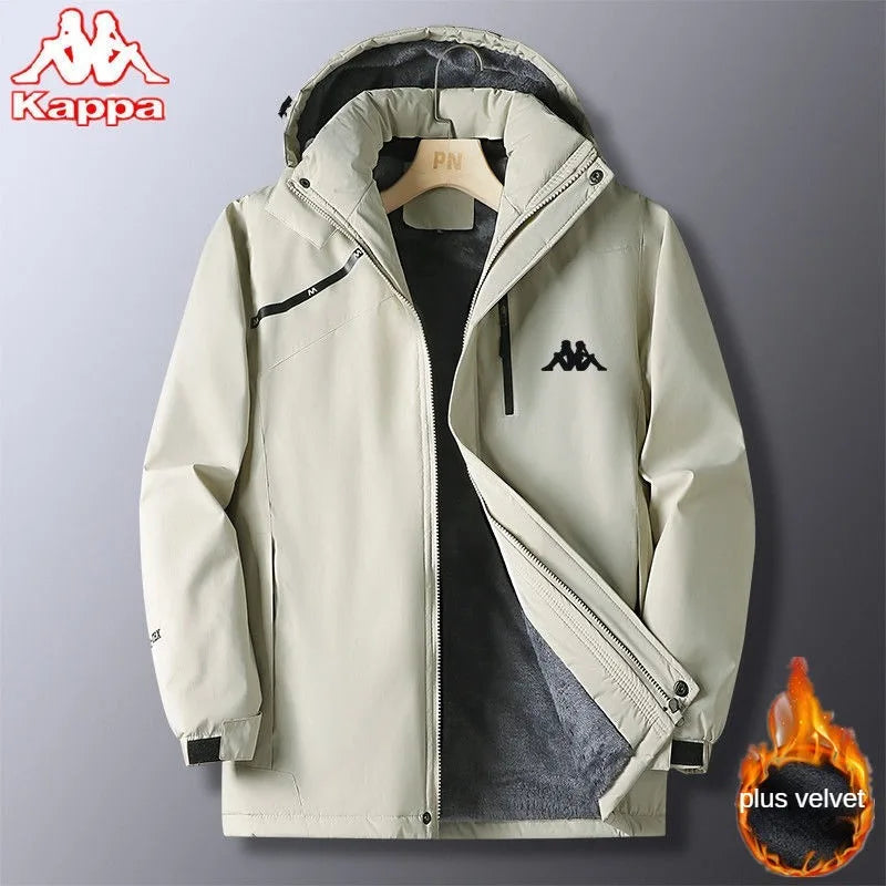 Kappa Men's Jacket – Autumn Winter 2024 New Luxury Brand Loose Windbreaker, Outdoor Multi-Pocket Waterproof & Windproof Coat