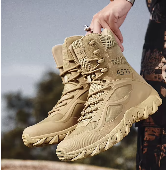 ShieldXM Men's Tactical Boots - Ultra Light, Breathable, Special Forces, Desert, Combat Boots, Advanced Military Outdoor, High Top Boots