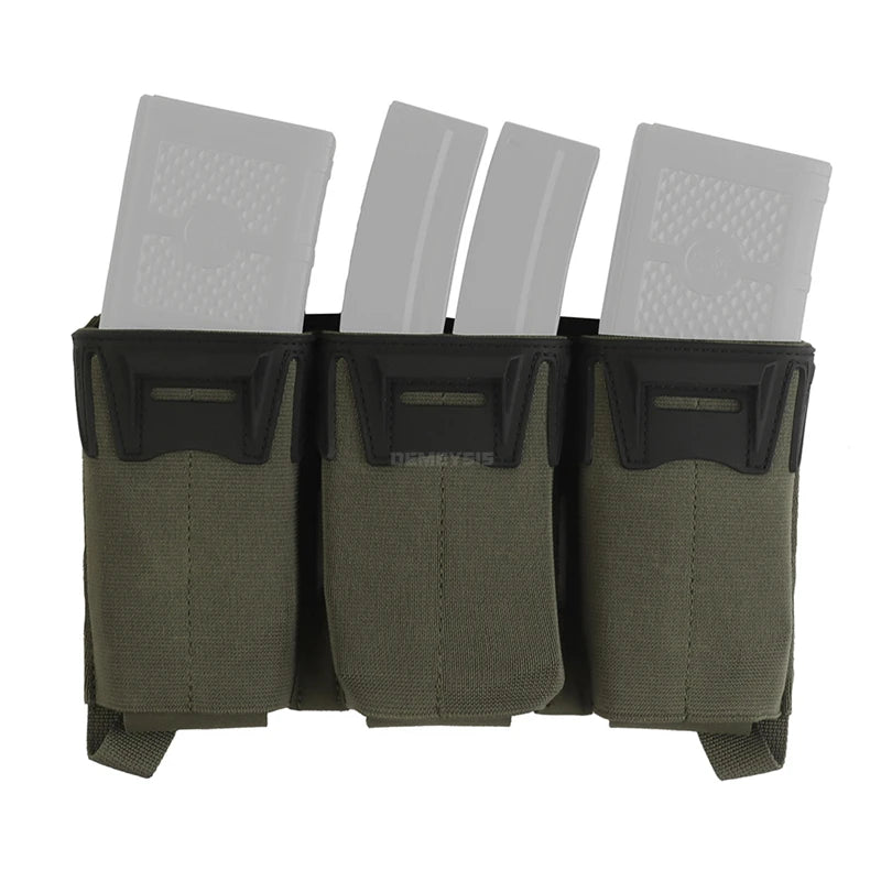 Tactical Shooting Multi-Caliber Triple Magazine Placard Pouch 5.56 / 9MM Extended Vest Front Carrier Bag Triple Mag Pouches