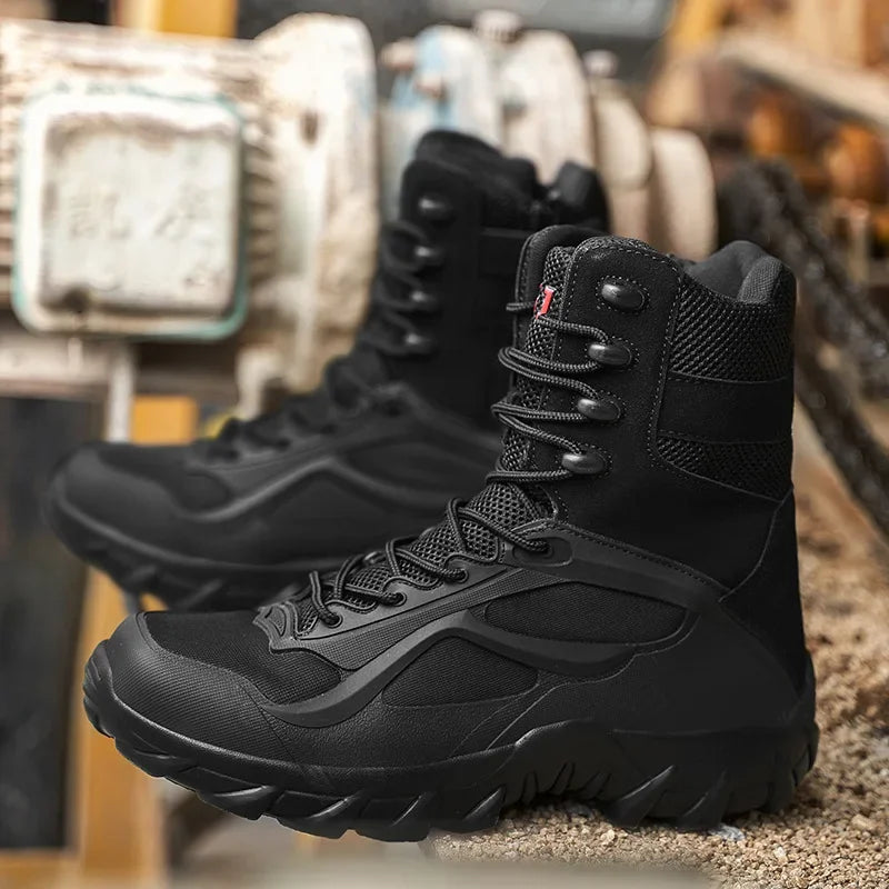 Men's Tactical Boots Ultra Light Breathable Special Forces Desert Combat Boots Advanced Military Outdoor High Top Boots