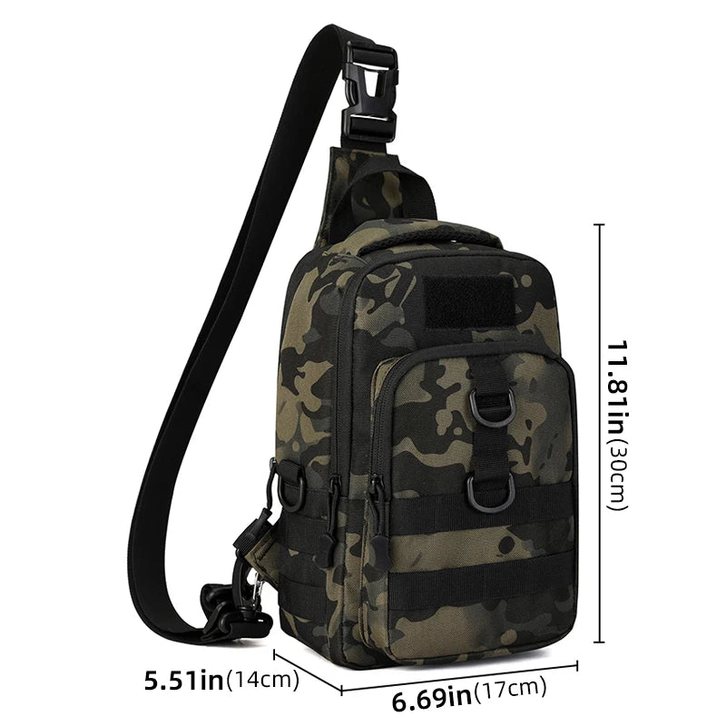 Tactical Fishing Chest Bag Large Storage Outdoor Travel Hiking Cycling Commuting Shoulder Bags Leisure Phone Pouch Backpack