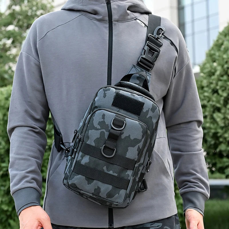 Tactical Fishing Chest Bag Large Storage Outdoor Travel Hiking Cycling Commuting Shoulder Bags Leisure Phone Pouch Backpack