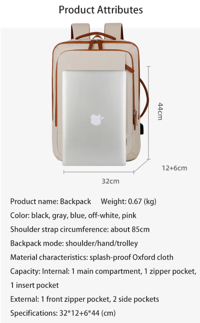 ShieldXM Brand Backpack (Colors of Life) - Fashion, Multi-functional, Laptop, Waterproof, Travel Backpack, Casual Student Computer Bags with USB