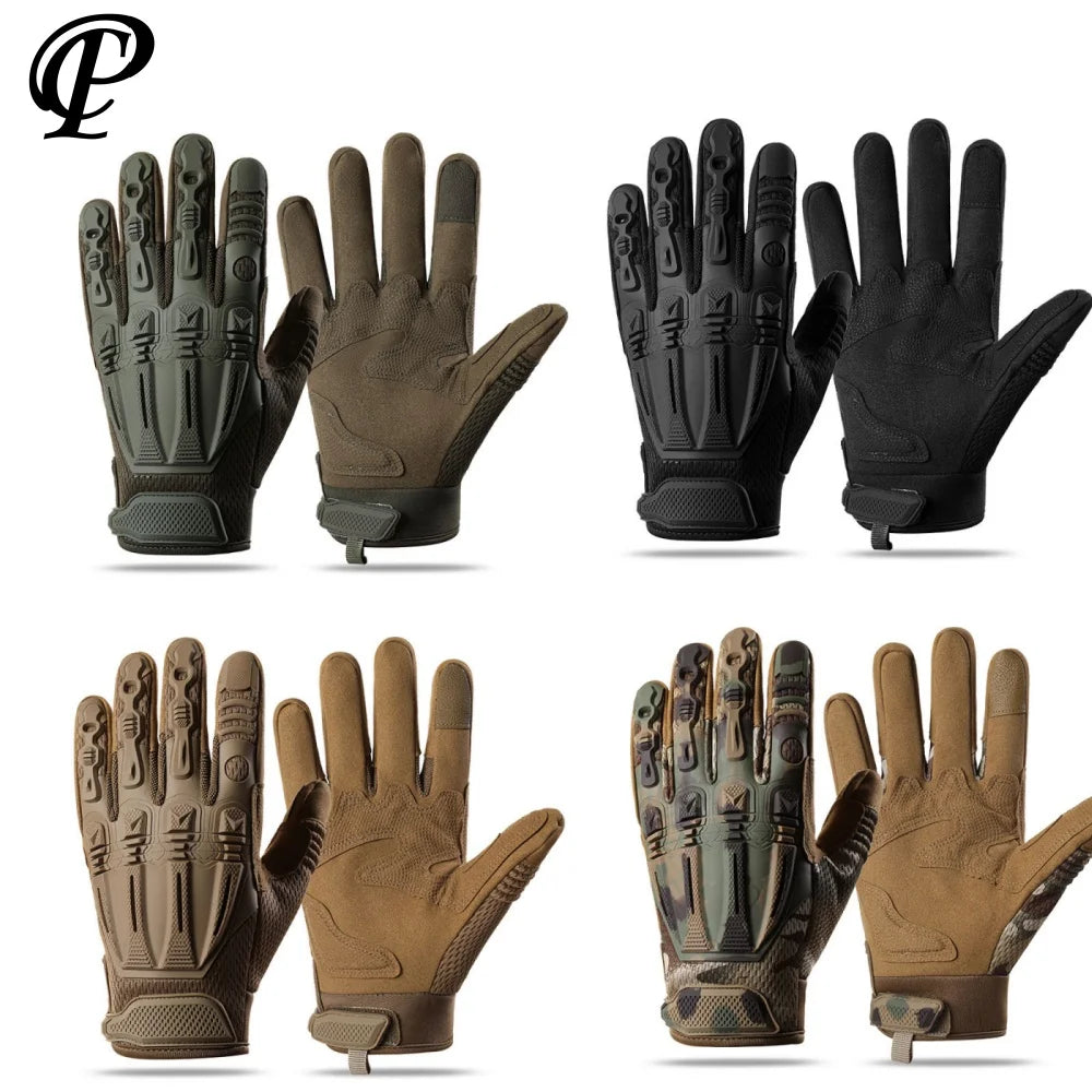 Military Tactical Motorcycle Riding Gloves - Full Finger, Non-slip Touchscreen Wear-resistant para, motos tactical Gear, Armor Gloves