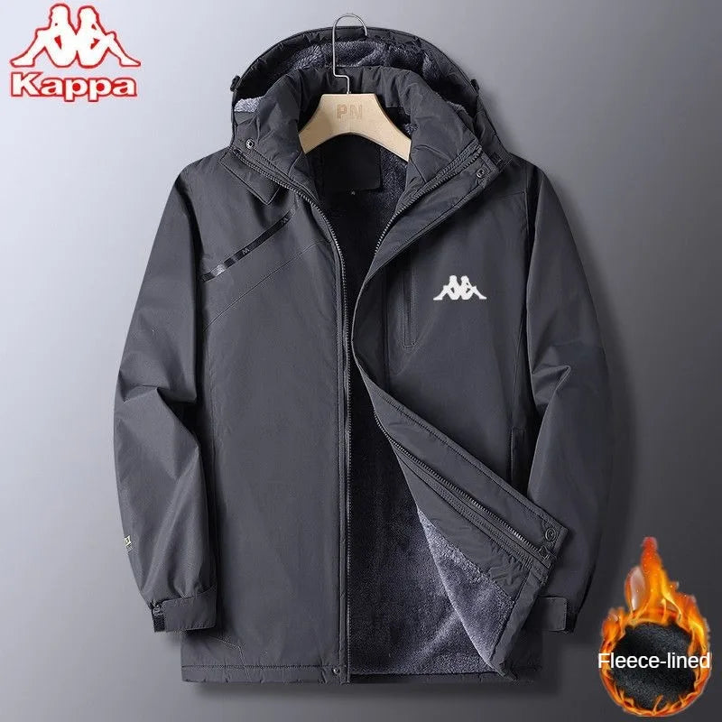 Kappa Men's Jacket – Autumn Winter 2024 New Luxury Brand Loose Windbreaker, Outdoor Multi-Pocket Waterproof & Windproof Coat
