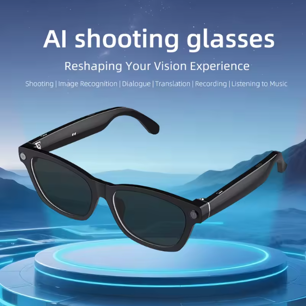 AI Outdoor Smart Glasses: Large WIFI Video Recording, AI Voice Assistant 800W Camera and Smart Translator Glasses