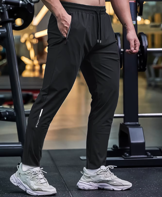 Men's Athletic Pants With Zippers Pockets - Lightweight, Sweatpants, Joggers Pants, Quick Dry, Workout & Training Sweat Pants.
