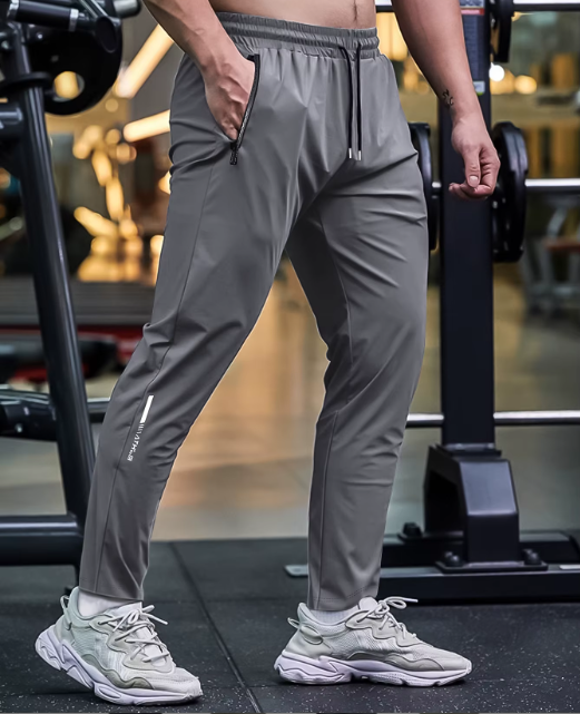 Men's Athletic Pants With Zippers Pockets - Lightweight, Sweatpants, Joggers Pants, Quick Dry, Workout & Training Sweat Pants.