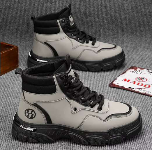 Boots High Top British Style - Retro Outdoor Mountaineering Wear-resistant, Motorcycle Work, Thick Soled Breathable Boots