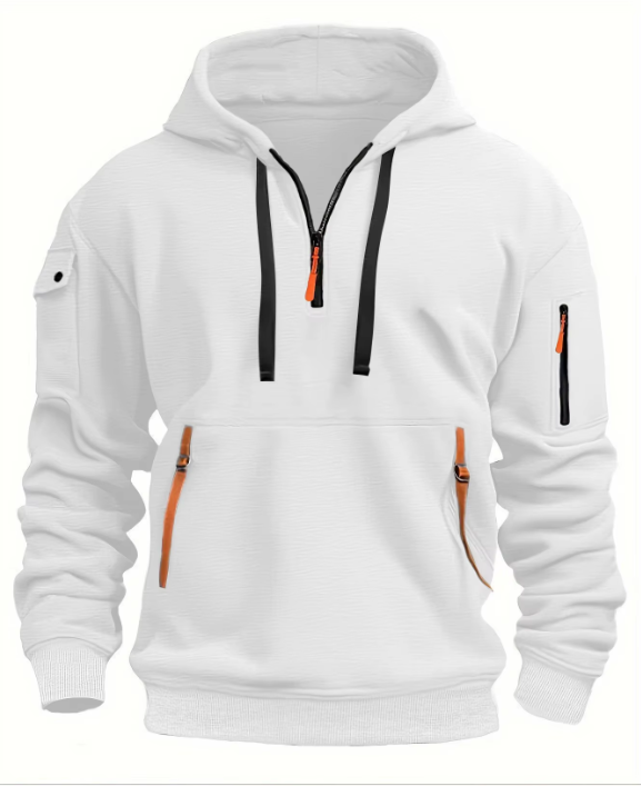 Autumn & Winter Men's Sports Hoodie - Zipper and Multi Pocket, Hooded Sweatshirt