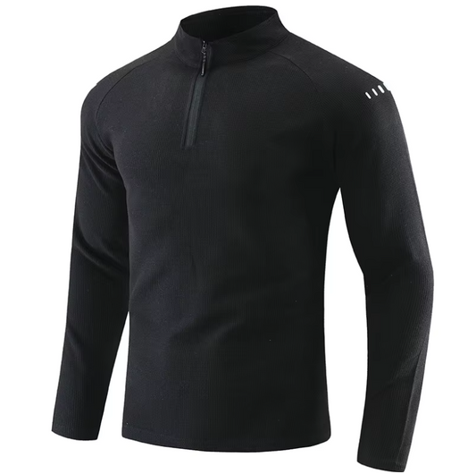 Quick Dry Sports Top Half Zip Casual Long Sleeve T-Shirt - Outdoor Breathable, Workout Shirt and Fitness Wear
