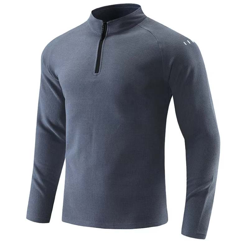 Quick Dry Sports Top Half Zip Casual Long Sleeve T-Shirt - Outdoor Breathable, Workout Shirt and Fitness Wear