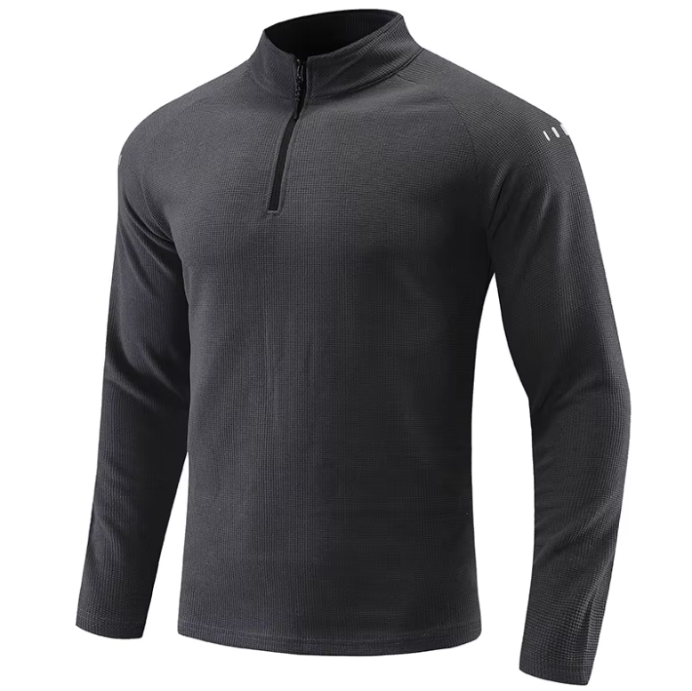 Quick Dry Sports Top Half Zip Casual Long Sleeve T-Shirt - Outdoor Breathable, Workout Shirt and Fitness Wear