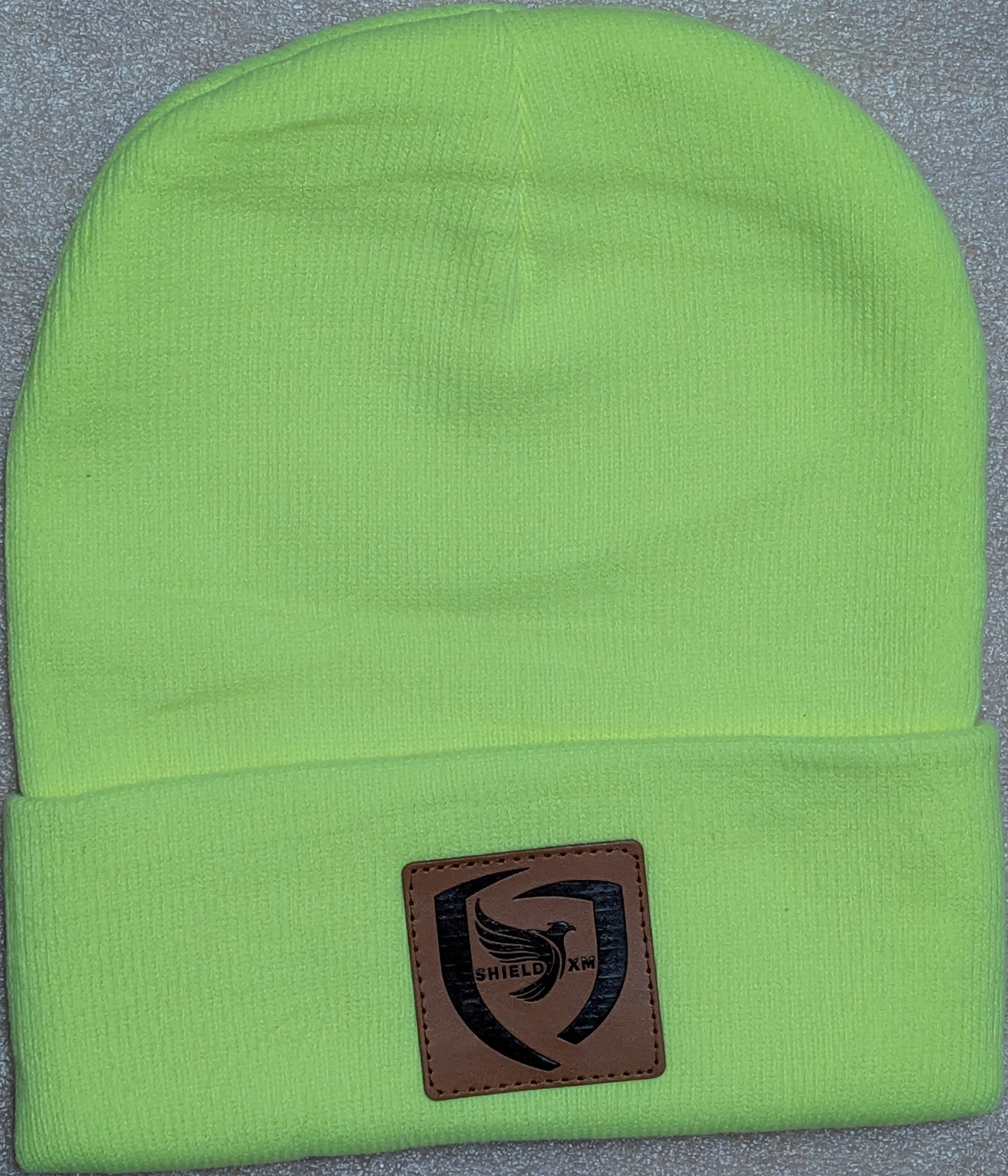 Shield-XM Brand Beanie Hats - Leather Patch, Unisex, Adult & Children, all seasons hats