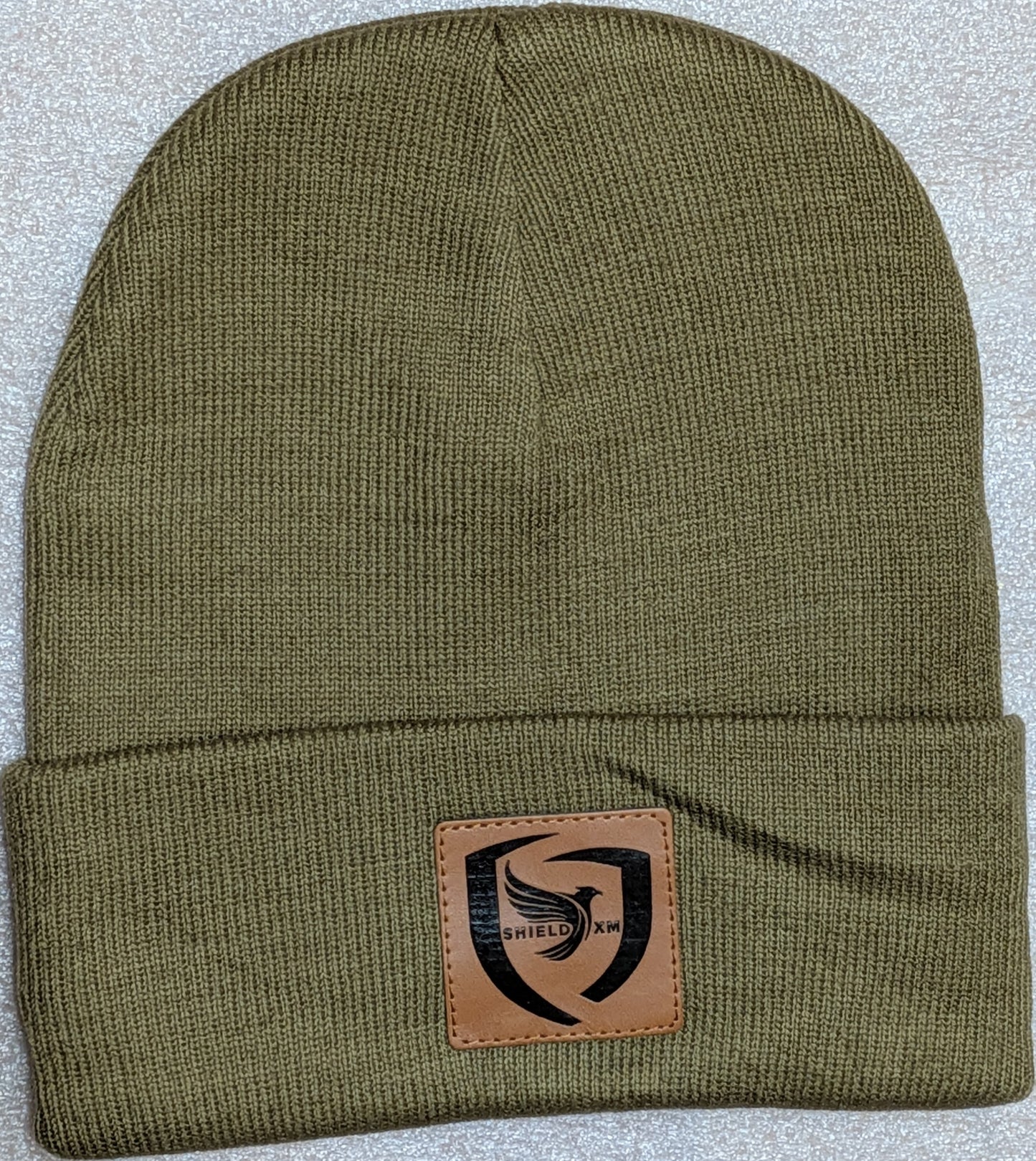 Shield-XM Brand Beanie Hats - Leather Patch, Unisex, Adult & Children, all seasons hats