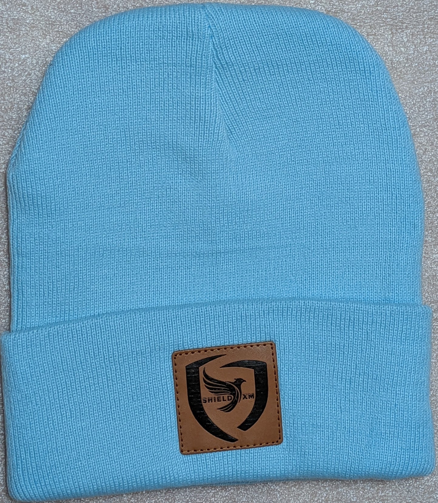 Shield-XM Brand Beanie Hats - Leather Patch, Unisex, Adult & Children, all seasons hats