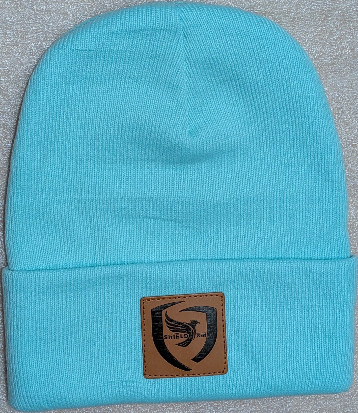 Shield-XM Brand Beanie Hats - Leather Patch, Unisex, Adult & Children, all seasons hats