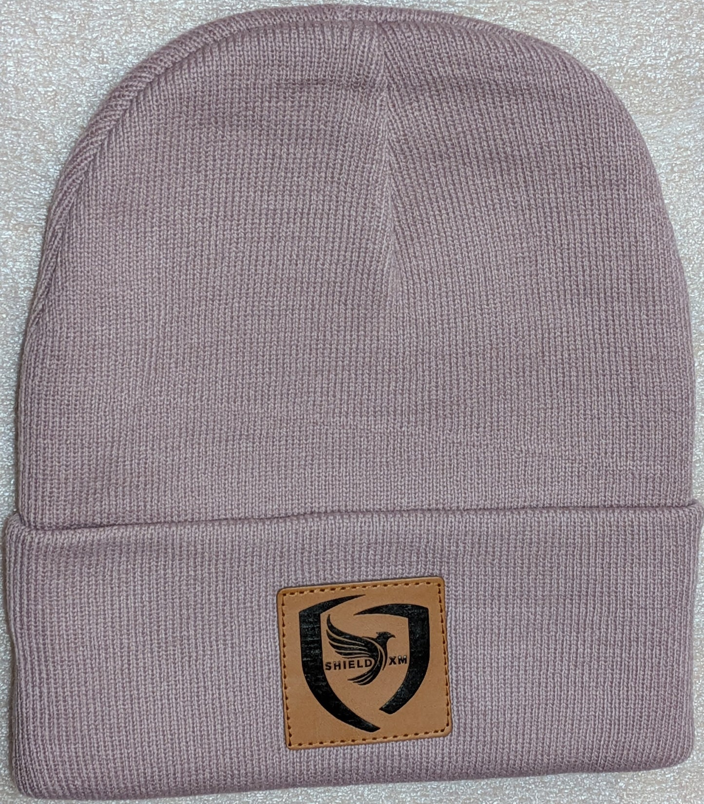 Shield-XM Brand Beanie Hats - Leather Patch, Unisex, Adult & Children, all seasons hats