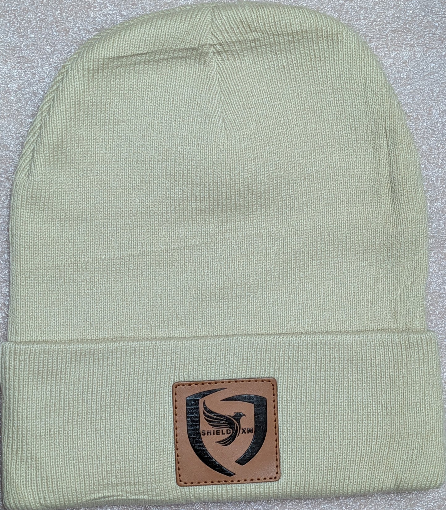 Shield-XM Brand Beanie Hats - Leather Patch, Unisex, Adult & Children, all seasons hats