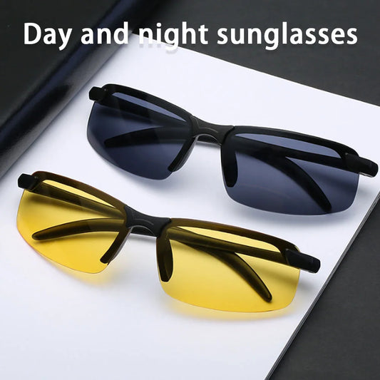 Rimless trendy Sunglasses man Luxury Fashion Polarized Sunglasses Vintage Square Ultra Light Driving Fishing Sun Glasses 2025 Ne