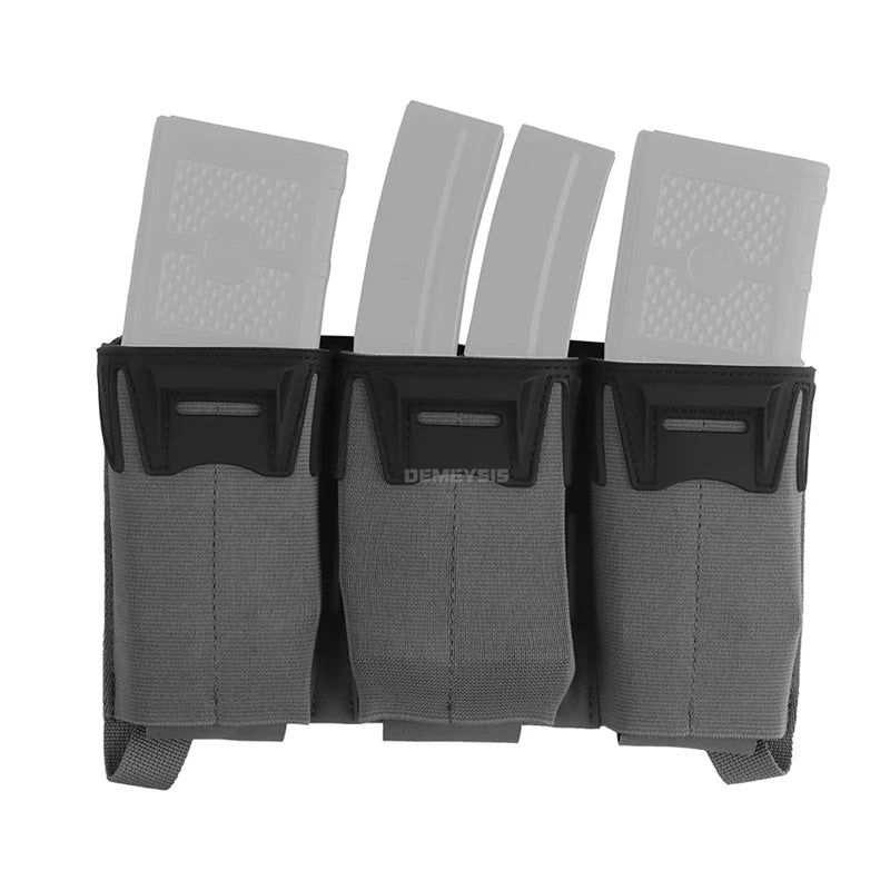 Tactical Shooting Multi-Caliber Triple Magazine Placard Pouch 5.56 / 9MM Extended Vest Front Carrier Bag Triple Mag Pouches