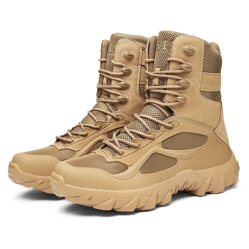 Men's Tactical Boots Ultra Light Breathable Special Forces Desert Combat Boots Advanced Military Outdoor High Top Boots