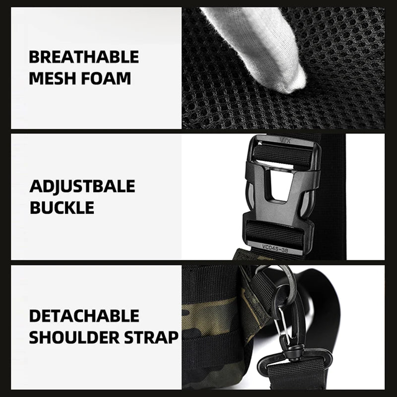 Tactical Fishing Chest Bag Large Storage Outdoor Travel Hiking Cycling Commuting Shoulder Bags Leisure Phone Pouch Backpack