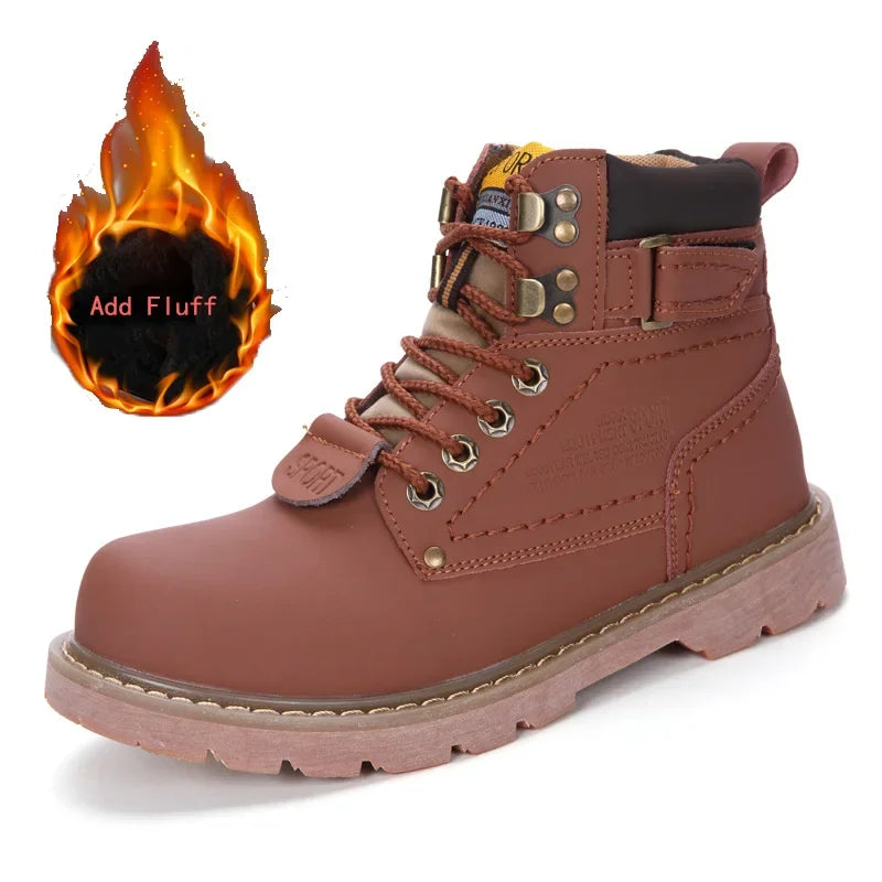 Genuine Leather Unisex Ankle Military Trekking Boots – Yellow Designer Tactical Outdoor Work Sneakers for Men.