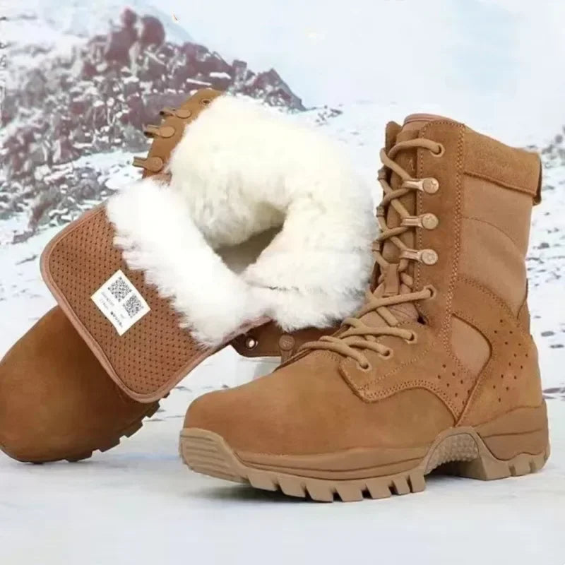 2025 new combat training boots men's ultra-light outdoor waterproof training boots cowhide anti-puncture breathable desert boots