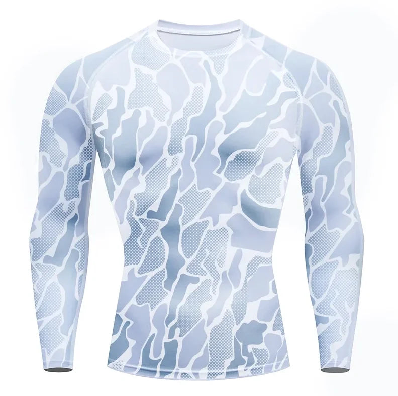 Men's tight warm long-sleeved trousers suit for autumn and winter men's fitness pants shirt running yoga athletes' sport