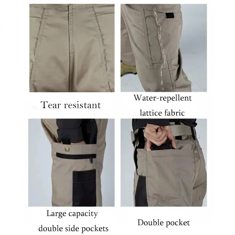 Men's Cargo Pants - Multi Pockets Work Trousers, Casual Tactical Pants Male Outwear, Straight Autumn Winter Wear-resisting Trousers