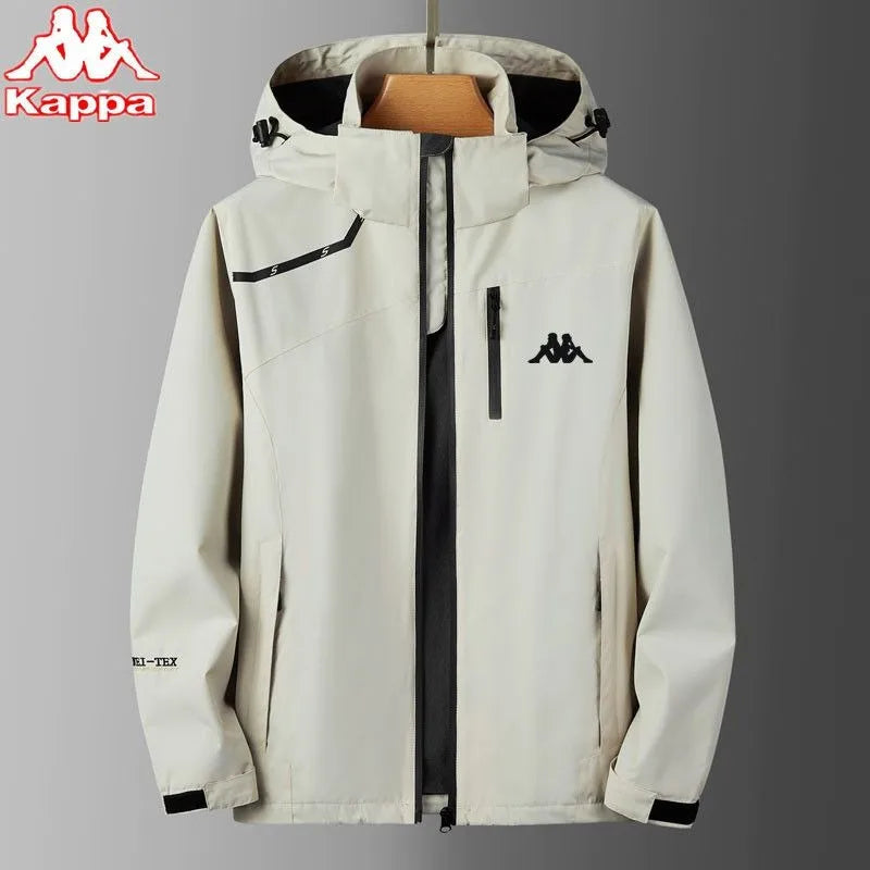 Kappa Men's Jacket – Autumn Winter 2024 New Luxury Brand Loose Windbreaker, Outdoor Multi-Pocket Waterproof & Windproof Coat