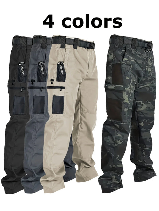 High Quality Men's Tactical Cargo Pants EU Plus Size Outdoor Casual Sports Pant Hiking Fishing Waterproof Multi-pocket Trousers