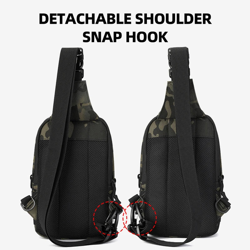 Tactical Fishing Chest Bag Large Storage Outdoor Travel Hiking Cycling Commuting Shoulder Bags Leisure Phone Pouch Backpack